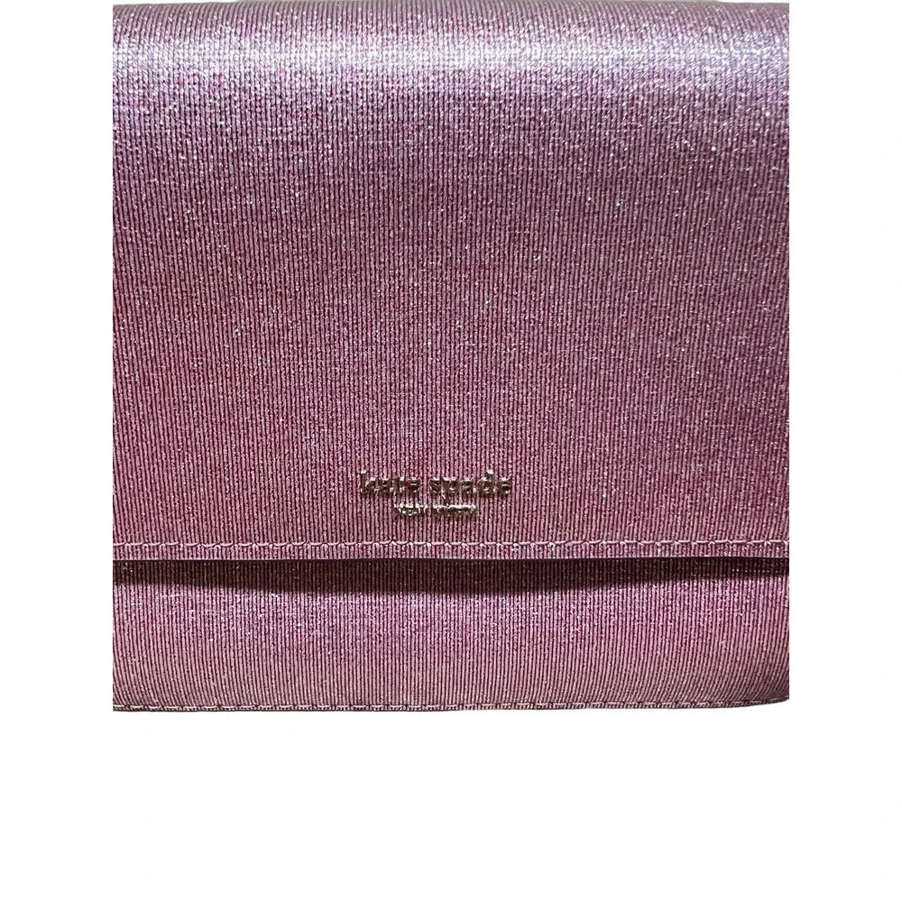 Kate Spade Buddie Glitter Striped‎ Leather Medium Pink Shoulder Bag